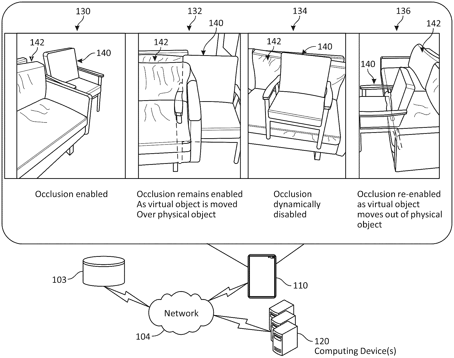 Dynamic Occlusion en Interfaces de Realidad Aumentada - US12229874B1