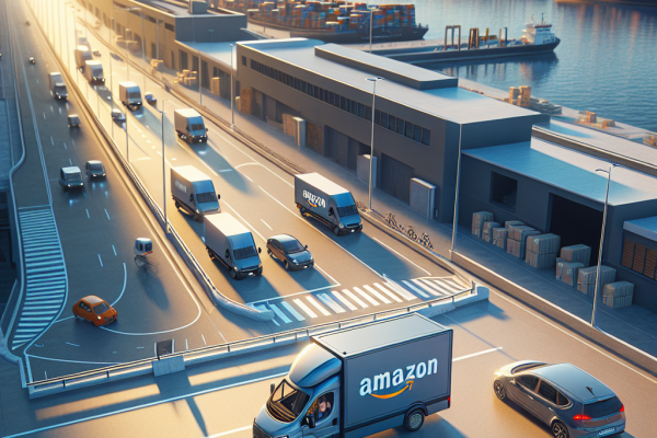 Amazon Amplía Su Red De Transporte En España Con Furgonetas Eléctricas - Marketplace Insights - Imagen generada por IA