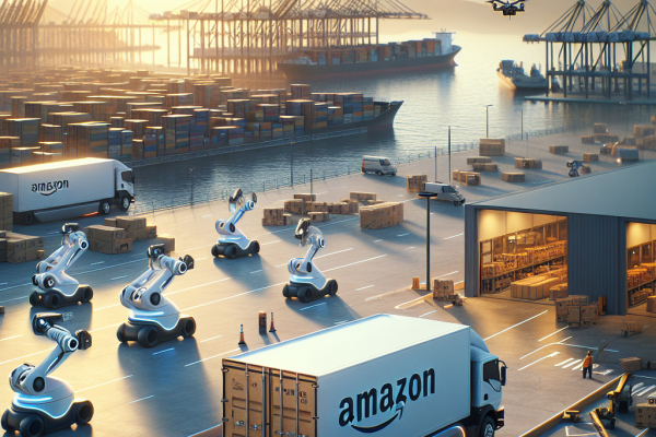 Amazon Presenta Su Tecnología de IA y Robótica para Delivery Eficiente - Marketplace Insights - Imagen generada por IA