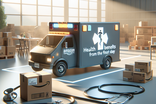 Beneficios de Salud para Empleados de Amazon Desde el Primer Día - Marketplace Insights - Imagen generada por IA