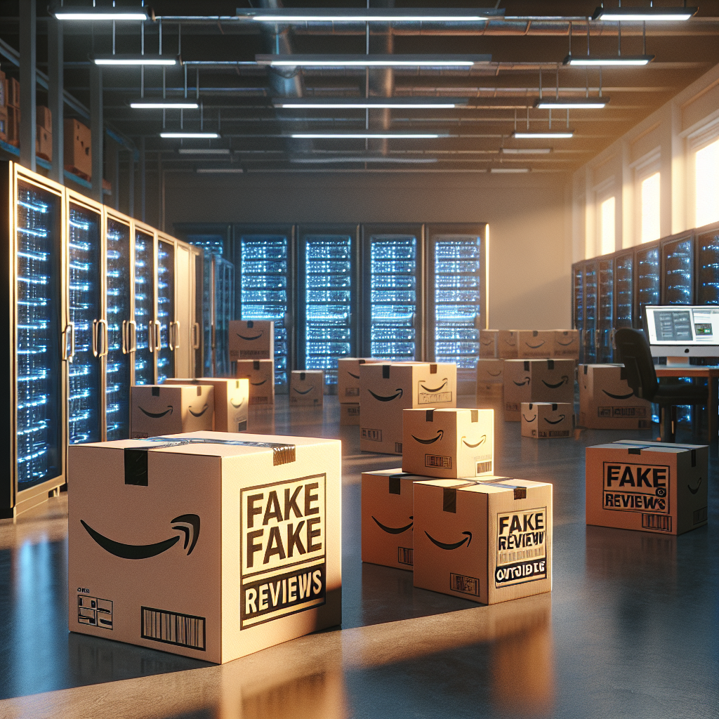 Cómo Funcionan las Reseñas Falsas Fuera de Amazon y Su Impacto - Marketplace Insights - Imagen generada por IA