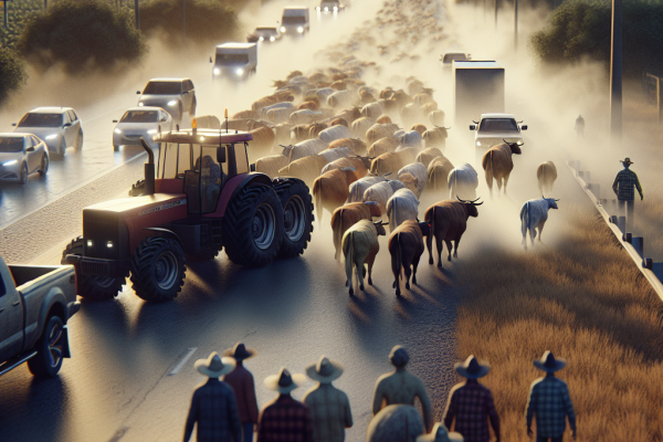 Concentración de Agricultores y Ganaderos en la Frontera de Biriatou - Marketplace Insights - Imagen generada por IA