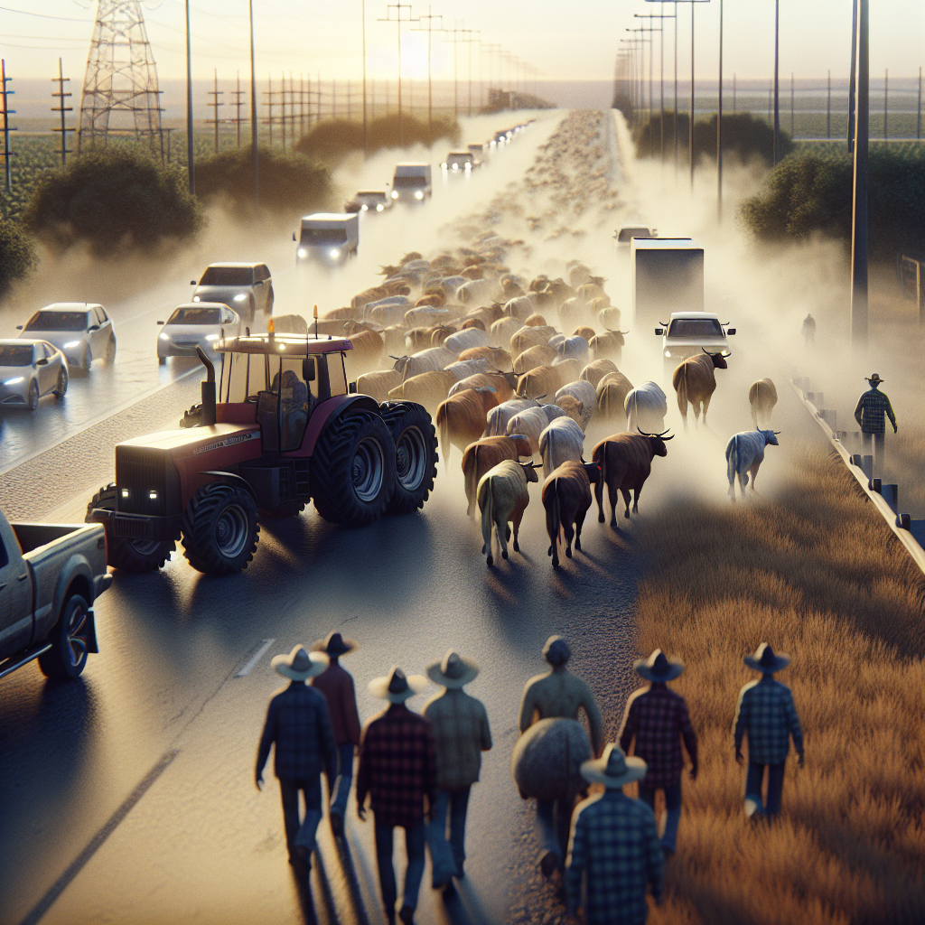 Concentración de Agricultores y Ganaderos en la Frontera de Biriatou - Marketplace Insights - Imagen generada por IA