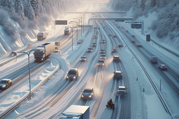 recomendaciones de tráfico por el temporal de nieve en Francia - Marketplace Insights - Imagen generada por IA