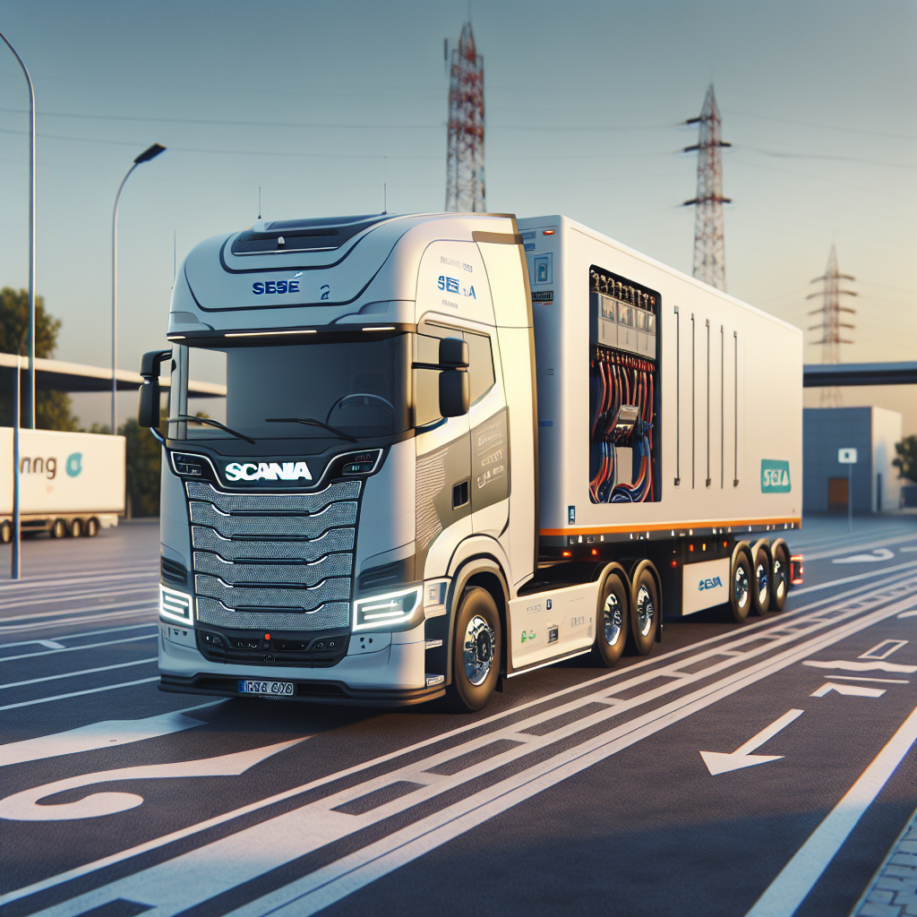 Prueba del Primer Duotráiler Eléctrico en España: Sesé y Scania - Marketplace Insights - Imagen generada por IA
