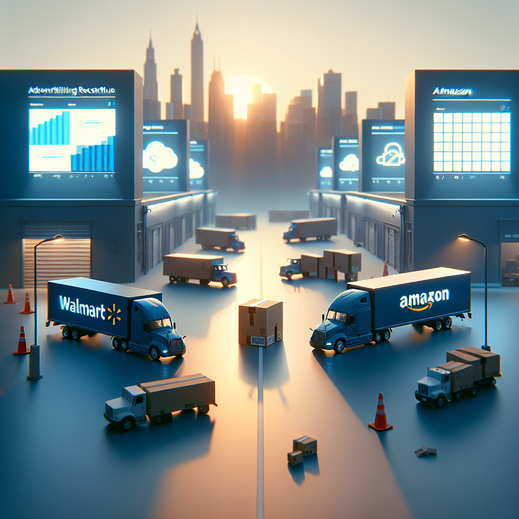Crecimiento de los Ingresos Publicitarios de Walmart Frente a Amazon - Marketplace Insights - Imagen generada por IA